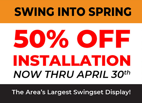 The Fireplace Showcase - Swing Set Installation – 50% off Thru April!