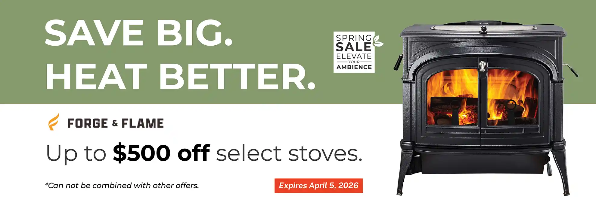 Up to $500 off select stoves - Forge & Flame - RI & MA