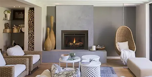 The Fireplace Showcase - Heat & Glo Escape FireBrick Gas Fireplace Insert: Warmth and Beauty Made Easy