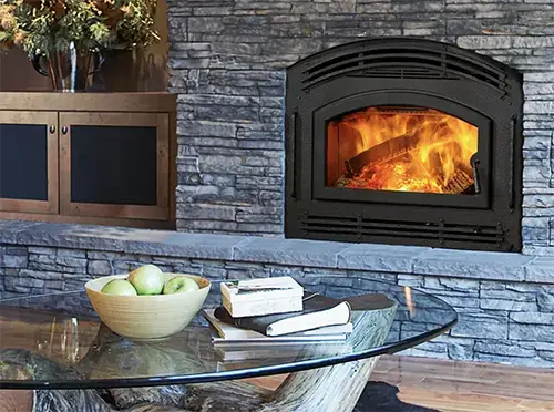 Transform Your Home’s Heat Efficiency and Ambiance via the QuadraFire Pioneer II Wood Burning Fireplace! 